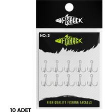 Asyaink Üçlü Iğne - Nikel Üçlü Kanca - Fishack 3210 - 10 Adet - No: 3