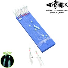 Asyaink Çinekop Çapari Hazır Takımı - Fishack - On Iğneli - Tüylü - Boncuklu - 1 Adet