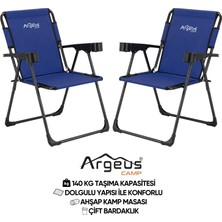 Asyaink 2 Adet Katlanır Kamp Sandalyesi Seti - Rock Plus - Lacivert - 3736 gr