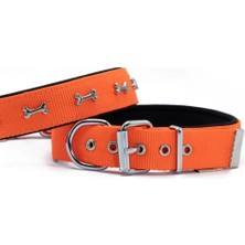 Asyaink Doggie Konfor Dokuma Kemikli Boyun Tasması Turuncu 3.0*47-55 cm (DSBT-3062 L)