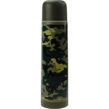 Asyaink Çelik Termos - 0,50 Lt - Çift Kat Çelik - Kamuflaj - Penguen (PNG-1050AS)