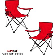 Asyaink 2 Adet Katlanır Kamp Sandalyesi - Piknik Plaj Sandalyesi - (DY.001) - Kırmızı - 2,5 kg