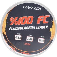 Asyaink Fluorocarbon Lider Misina - Ryuji Leader - 25 mt - 0,33MM