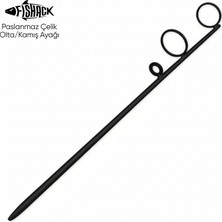 Asyaink Olta Kamış Ayağı - Paslanmaz Çelik - Fishack - Siyah - 50 cm