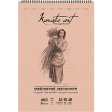 Nacario A3 Eskiz Defteri, 90 G/m² Ince Grenli Kağıt, 40 Yaprak Spiralli Sketchbook, Kurşun Kalem, Kömür ve Pastel Çizimler Için Uygun, Kolay Silinebilir, Perforeli Sayfalar, Profesyonel ve Öğrenci Kullanımı I