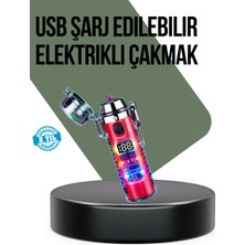 tp Güç Göstergeli Şarjlı Fenerli USB Elektrikli Çakmak - Lisinya