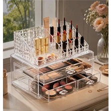 Limeks Home MAKEUP ORGANİZER KOMPLEKSI;16 Bölmeli Akrilik ,Şık ve Kullanışlı Çekmeceli Rujluk Kutu