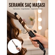 Hatıra Kutusu Kalın Bukleler Için 25 mm Saç Maşası Seramik Plakalı 230 Derece Yeni Nesil - Lisinya