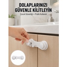 Hatıra Kutusu 4 Adet Bebek Güvenlik Dolap Kilidi Çift Taraflı Bantlı Kolay Montajlı Emniyet Seti Yeni Nesil - Lisinya