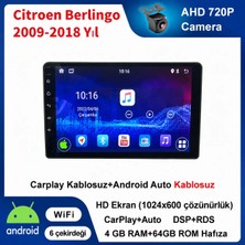 Conio Citroen Berlingo 2009-2018 Yıl Uyumlu 9 Inç 4GB Ram 64GB Rom Hafıza Android Kablosuz Carplay Navigasyon Multimedya Ekran Hediye görüş kamerası Hediye Çerçevesi 4+64