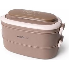 Nacario Vagonlife 2 Katlı Bento Lunch Box 1140 ml Paslanmaz Çelik Sefer Tası Sızdırmaz Yemek Kabı Çorba Kaseli Termal Yemek Taşıma Kabı Okul Ofis