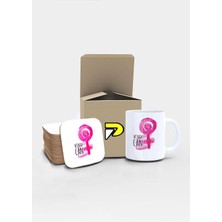 Nacario Postermanya Woman Can Kadın Gücü Tasarımlı Baskılı Kupa Bardak Seti, Eğlenceli Özel Hediye Mug