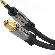 Nacario Kabeldirekt – 1,5m – Mini Toslınk Kablosu (Dijital Ses Kablosu, Optik, Toslınk-Mini Toslınk, Fiberoptik Kablo/lwl, Dijital Ses Sinyalini Televizyona/amplifikatöre/hi-Fi Cihaza Iletir, Siyah)