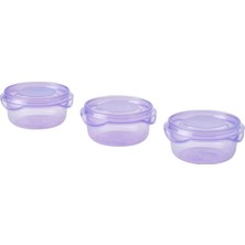 Nacario Plastik Saklama Kabı Seti, Lila, 70 Ml, 3 Parça