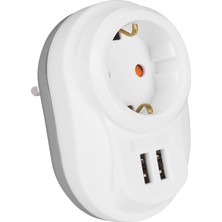Nacario Nilson Tekli Akım Korumalı Priz 2'li USB Hızlı Şarj