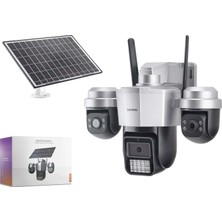 Belirtilmemiş Lenovo W14C-Z 5Mp+5Mp+5Mp 3 Lens Aov Smart 4G Solar Güvenlik Kamerası