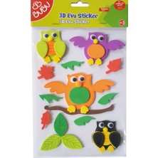  bu-bu 3d eva sticker büyük karışık hayvanlar bubu-sts044