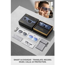 Eco Lounge Mor Renk Akıllı Gözlük Kameralı Bluetooth Günlük Kullanım Premium Görünüm