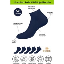Dore Kadın 5 Çift Bambu Ultra Comfort Terletmeyen Spor Ayakkabı Sneaker Premium Patik Çorap Lacivert 36-39