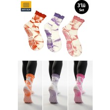 Dore Yazlık 3'lü Set Yeni Sezon Yoga Sports Kaydırmaz Tabanlı Batik Pilates & Yoga Çorabı 3 Çift 3 Renk 36 - 42