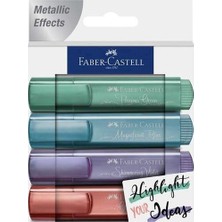 Faber-Castell Yeni Renkler Metalik Fosforlu Kalem 4lü