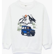 Koton Erkek Bebek Pamuklu Uzun Kollu Bisiklet Yaka Baskılı Sweatshirt