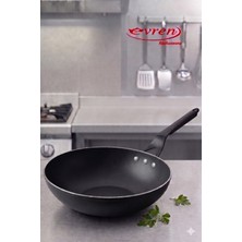 EVREN MUTFAK 32 cm Profesyonel Wok Tava, Horeca Non-Stick Yapışmaz Taban
