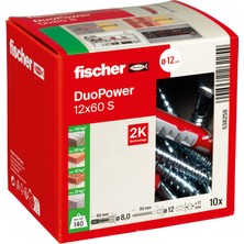 Fischer Duopower 12X60S 10ADET Plastik Dübel ve Vida - 1 Duopower 12X60S 10ADET Plastik Dübel ve Vida