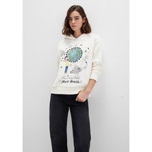 Mavi Rick And Morty Baskılı Ekru Sweatshirt 1S10468-80194