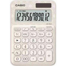 Casio MS-20UC-JWE 12 Hane Beyaz Desenli Masa Üstü Hesap Makinesi