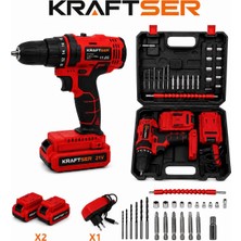 Kraftser 21 Volt Şarjlı Darbeli Matkap