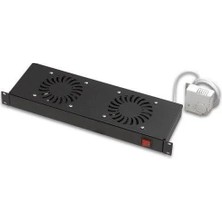 Ager Duvar Tipi 2li Termostatlı Siyah Fan Modülü AN-F2T-A-S1