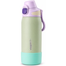 Vagonlife Çelik Tek Kapak Pipetli/ Pipetsiz Kullanım Kulplu Matara/termos VGN1102 700ML  - Yeşil