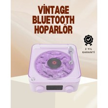 Herşey Trend Retro Pikap Hoparlör – Şarjlı Kablosuz Projektör ve Gece Lambası