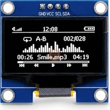 Meon Robotik Otomasyon 1.3 Inç OLED Ekran 128X64 I2C/IIC SSD1306 Sürücülü (Beyaz)