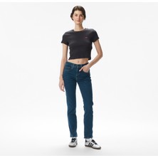 Levi's 724 High Rise Straight Torn Ball Gown Kadın Koyu Mavi Jean