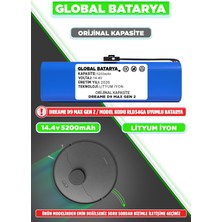Global Batarya Dreame D9 Max Gen 2 Uyumlu Akıllı Robot Süpürge Bataryası 14.4V 5200MAH Li-Ion Pil (Orijinal Kapasite)