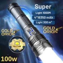 OR-G500 12000 Lümen 100W Profesyonel El Feneri | 1000M Menzil, Powerbank, Zoom ve Şarj Edilebilir