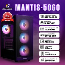 Gaminggentr MANTIS-5060 / AMD Ryzen 5 5600X Tray / Asus Dual Geforce Rtx 5060 8gb / 16 GB Ram / 500 GB SSD Oem Paket