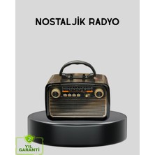 Herşey Trend Led’li Nostaljik Bluetooth Hoparlör – Vintage Tasarım, Ahşap Doku