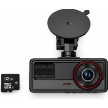 Bubitechh B001 Araç Kamerası Wifi Destekli 3 Kanallı Ön Arka Iç Kamera Siyah Park Modu G-Sensör