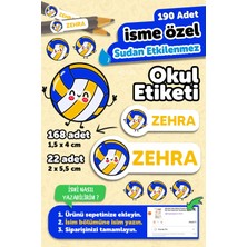 Okul Etiketi Kalem Defter Isimli Etiket Isim Yazılabilen Voleybol Set - 190 Adet Özel Tasarım Etiket