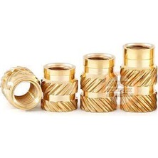 Meon Robotik Otomasyon M4 8x6 mm  Insert Çakma Somun - 3D Baskı Pirinç Somun (Od:6 mm L:8 Mm) 50 Adet