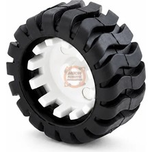 Meon Robotik Otomasyon N20 Tekerlek 43X18 mm Kauçuk – 3 mm D Şaftlı Motor Uyumlu
