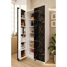 Asra Trend Lüks 2 Kapılı Çok Amaçlı Kiler Dolabı %100 MDF Erzak Organizer Mutfak Dolabı MK04