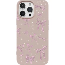 Casen iPhone 14 Pro Pudra Ribbon Stars Kamera Korumalı Premium Renkli Silikon Kılıf
