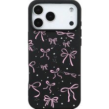 Casen iPhone 17 Pro Siyah Ribbon Stars Kamera Korumalı Premium Renkli Silikon Kılıf