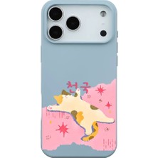Casen iPhone 17 Pro Max Bebe Mavisi Cat Sleeping Kamera Korumalı Premium Renkli Silikon Kılıf
