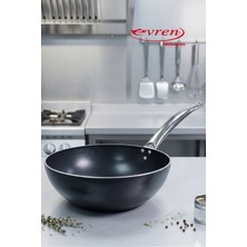 EVREN MUTFAK 24 cm Bistro Wok Tava, Horeca Non-Stick Yapışmaz Taban