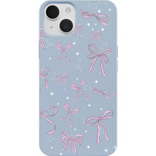 Casen iPhone 11 Mavi Ribbon Stars Kamera Korumalı Premium Renkli Silikon Kılıf